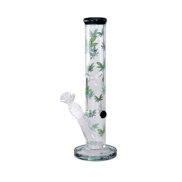 СТЕКЛЯННЫЙ БОНГ BLACK LEAF Leaffly Cylinder 30см